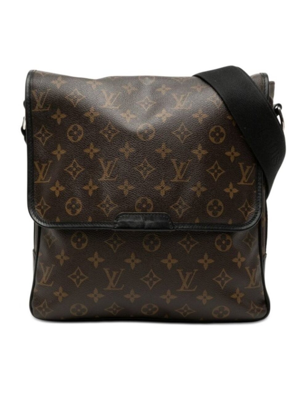 Louis Vuitton Monogram Macassar Bus MM Crossbody Shoulder Bag Brown Leather
